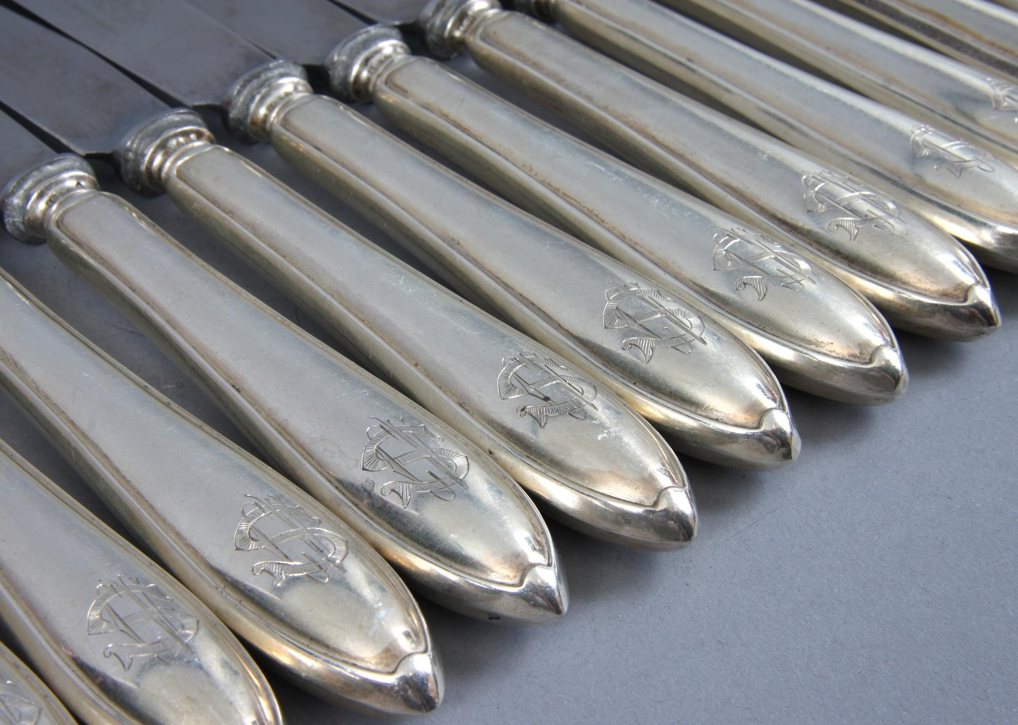 BESTICK, 53 st, silver "Svensk spetsig". CG Hallberg, GAB. Stockholm. 1907-1917.