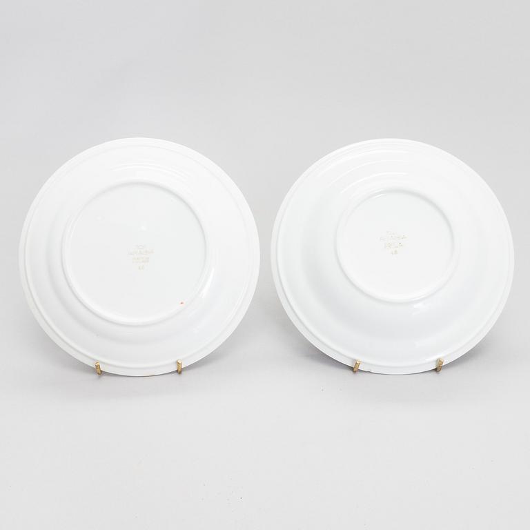 A porcelain cup, plate and soup bowl. Arabia, Finland, mid 20th century.