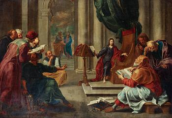 Willem van Herp Circle of, Jesus teaching in the temple.