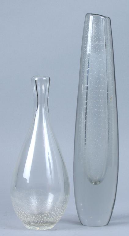 VASER, 2 st, glas, Gunnel Nyman, Nuutajärvi, Notsjö, samt Kaj Frank, Iittala.