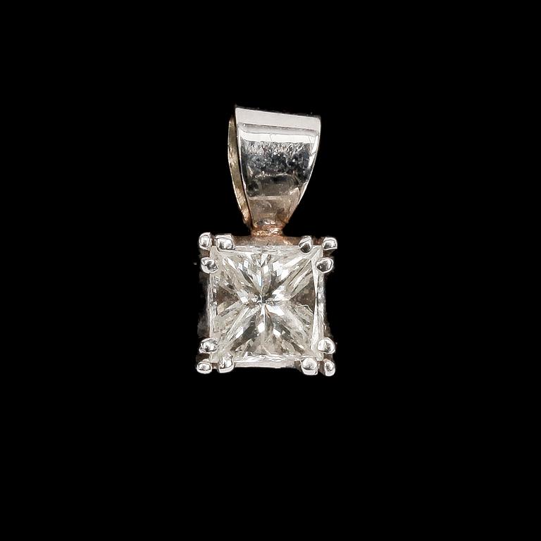 HÄNGE, 18k vitguld med diamant.