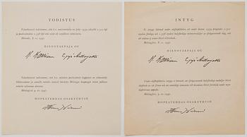 Commemorative medals in a box, 3 pcs, Olympic Games Helsinki 1940, Hopeatehdas Oy.