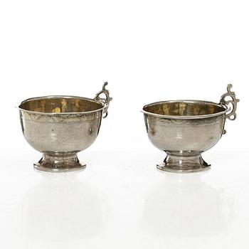 Erik Ericson, supkoppar, ett par, silver, Uppsala 1788.