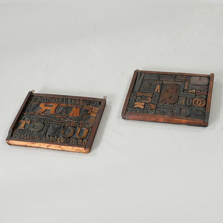 TYPER, (tryckeri) 2 st, omkring 1900-talets mitt.