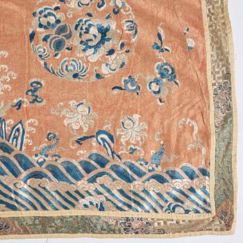 A Chinese silk embroidery, Qing dynasty, 19th Century.