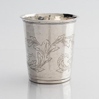 Hans Morten Svane, bägare, silver, Naestved, Danmark (verksam 1750-1772). Rokoko.