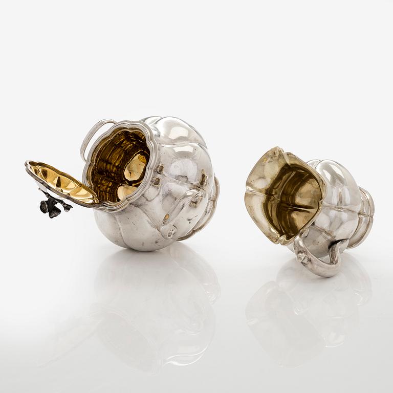 Henrik Hacklin och Johan Warjus, kaffe- och teservis, 4 delar, silver, S:t Petersburg 1868-69 och 1857.