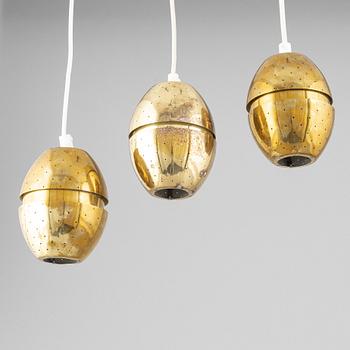 Three brass window lamps by Hans-Agne Jakobsson, Markaryd, 1960's.