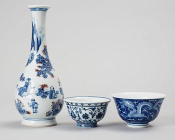 PARTI PORSLIN, 3 delar, Kina 1800/1900-tal.