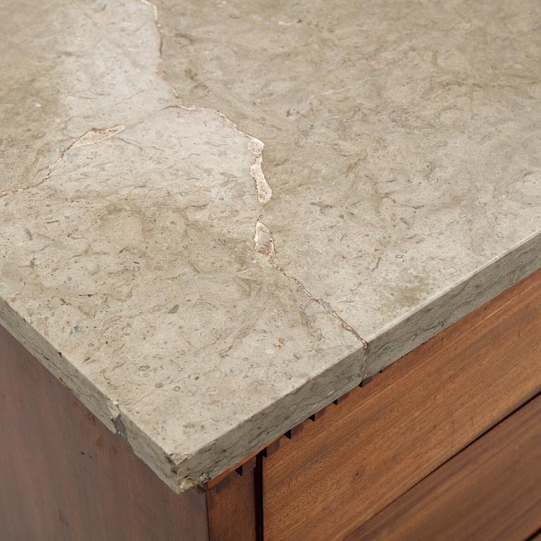 A late gustavian chest of drawers, ca 1800.