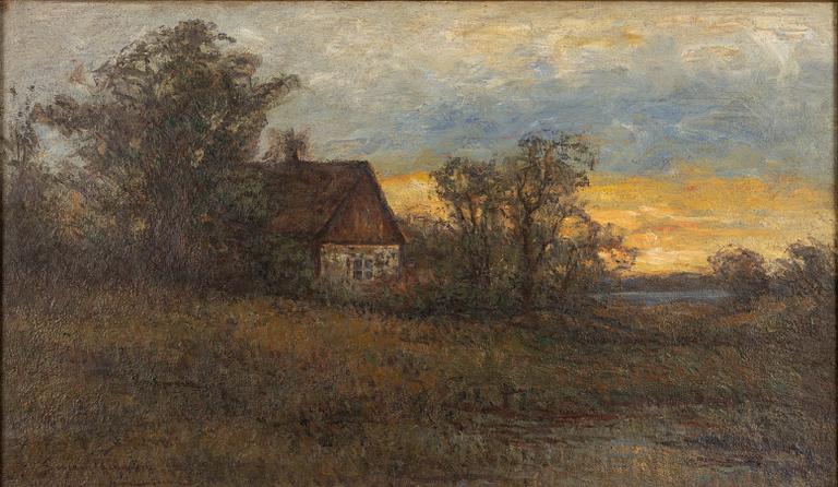 Severin Nilson, Cottage at Dusk.