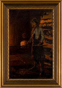 NIKOLAI ALEKSANDROVITS YAROSHENKO, BY THE BURNING OVEN.