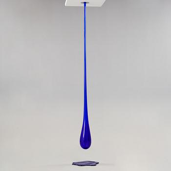 A Danilo De Rossi blue glass 'Glo' lamp, Leukos, Italy.