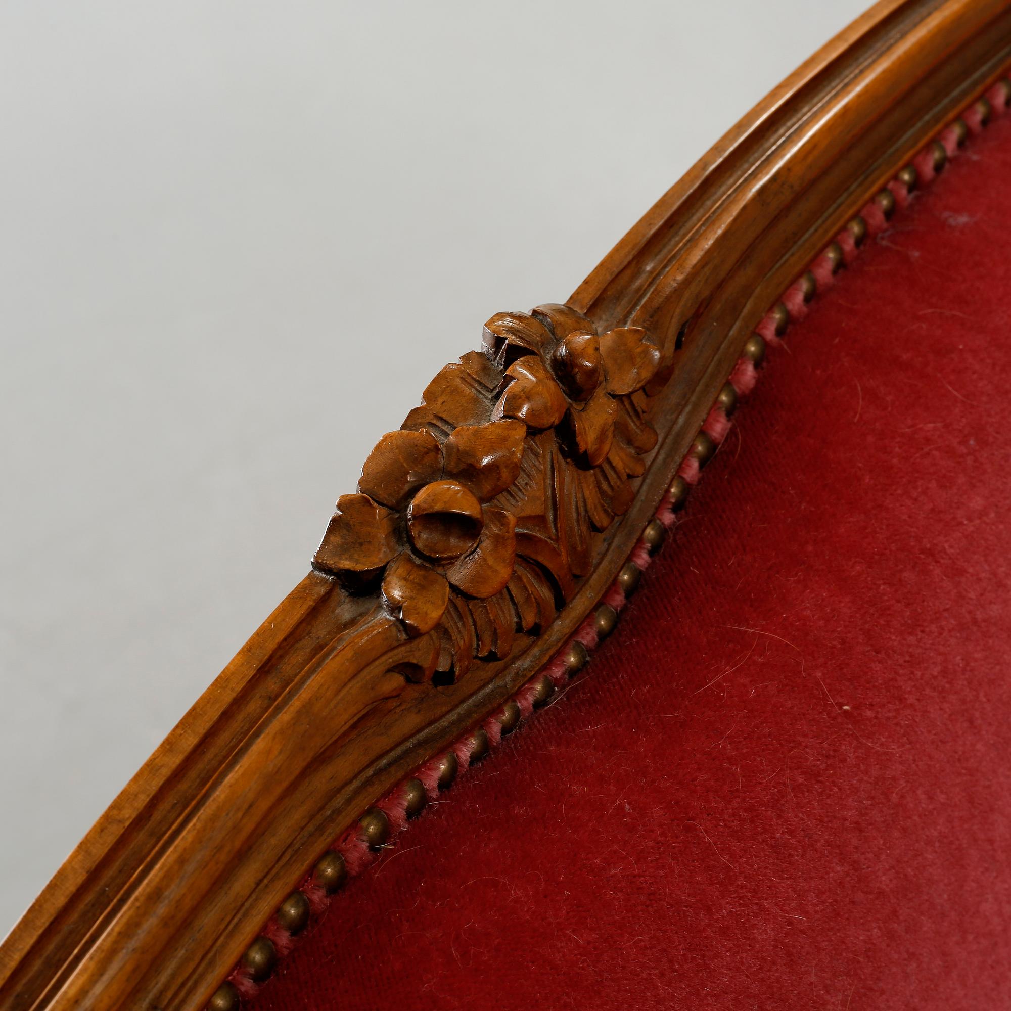 A sofa in the style of rococo by Lani, Malmö, second half of the 20th century.