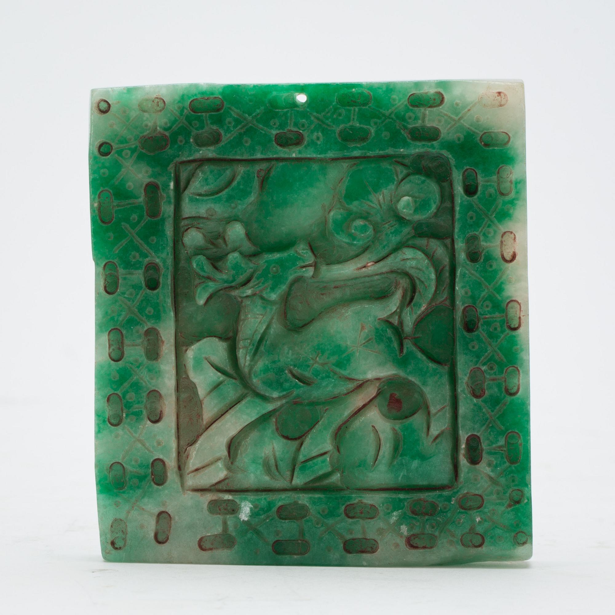 PLAKETT, jadeite, Kina.