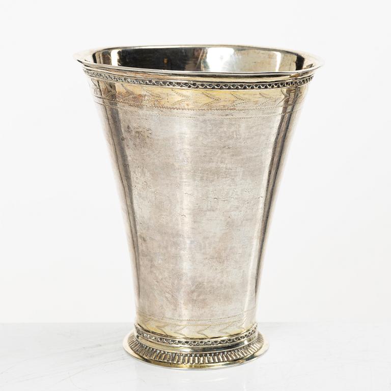 Bägare, silver, Samuel Lyberg, Borås, verksam 1778-1834.