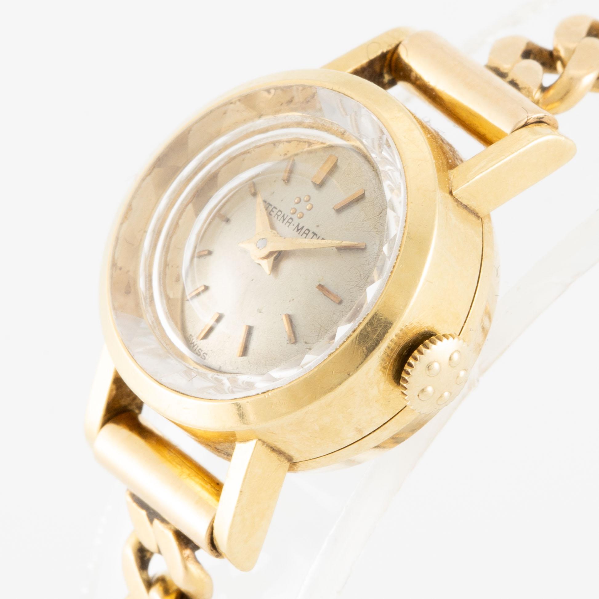 Eterna-Matic, "Golden Heart", wristwatch, 18K gold, 17.5 mm.