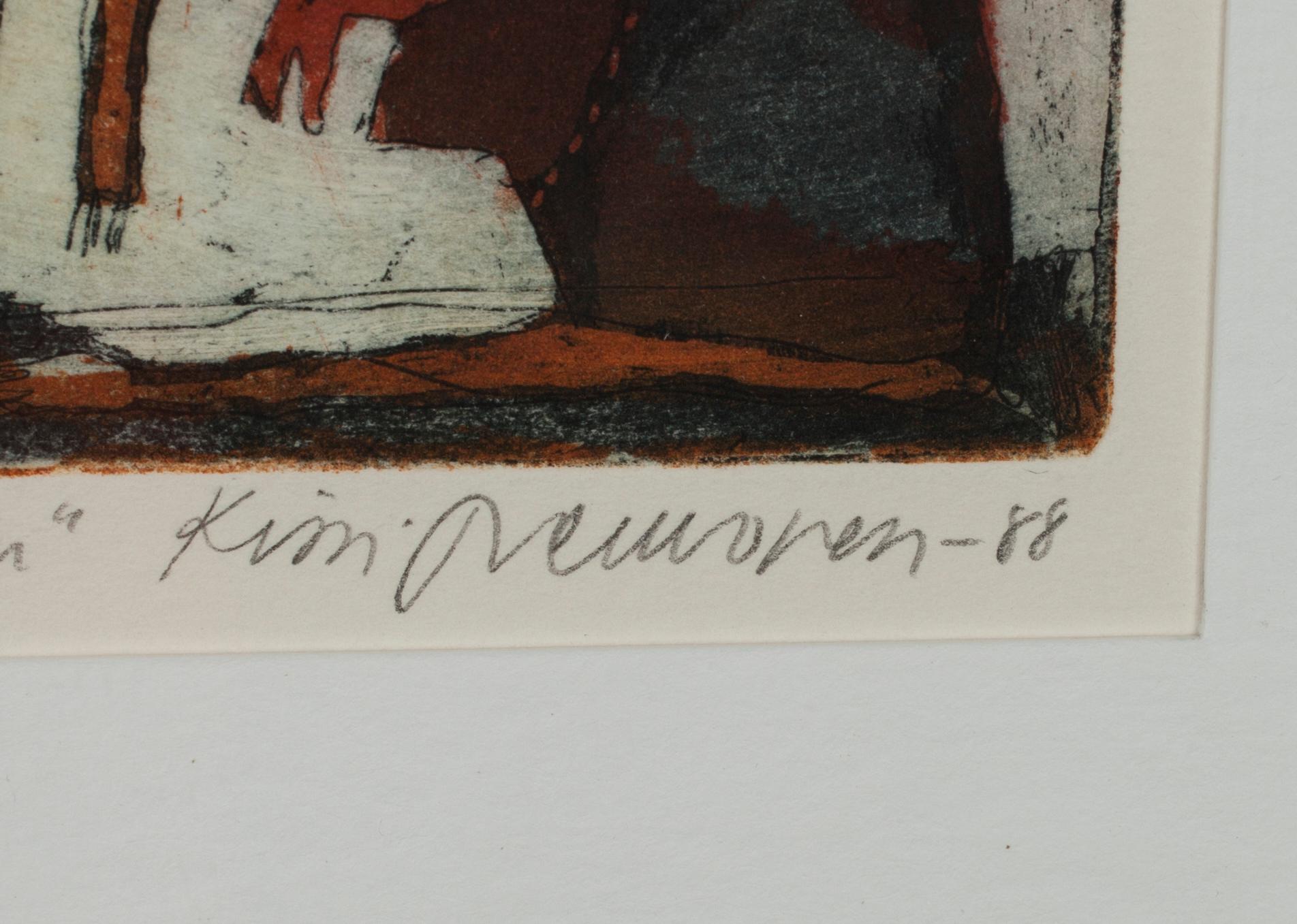 KIRSI NEUVONEN, 2 st etsningar, signerade, numrerade 7/90 &Tpl'a 10/90, daterade -87 &-88.