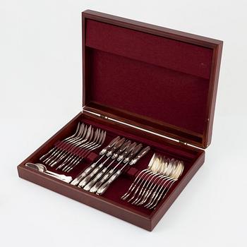 A 48-piece silver cutlery, model 'Olga', including CG Hallberg, Stockholm 1959 and SABE, 1994.