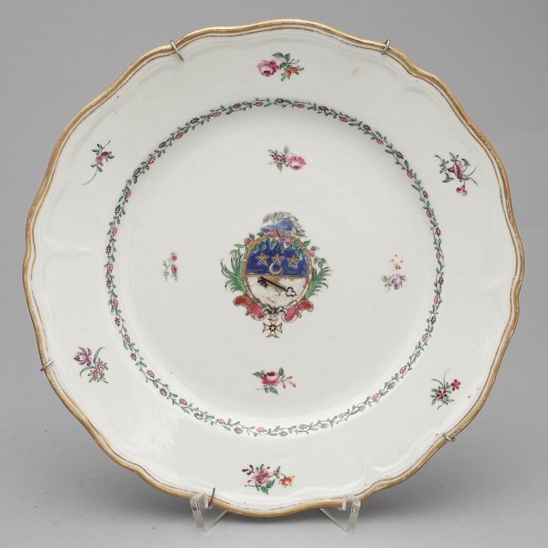 PARTI PORSLIN, 6 delar, Kina, 1700-tal.