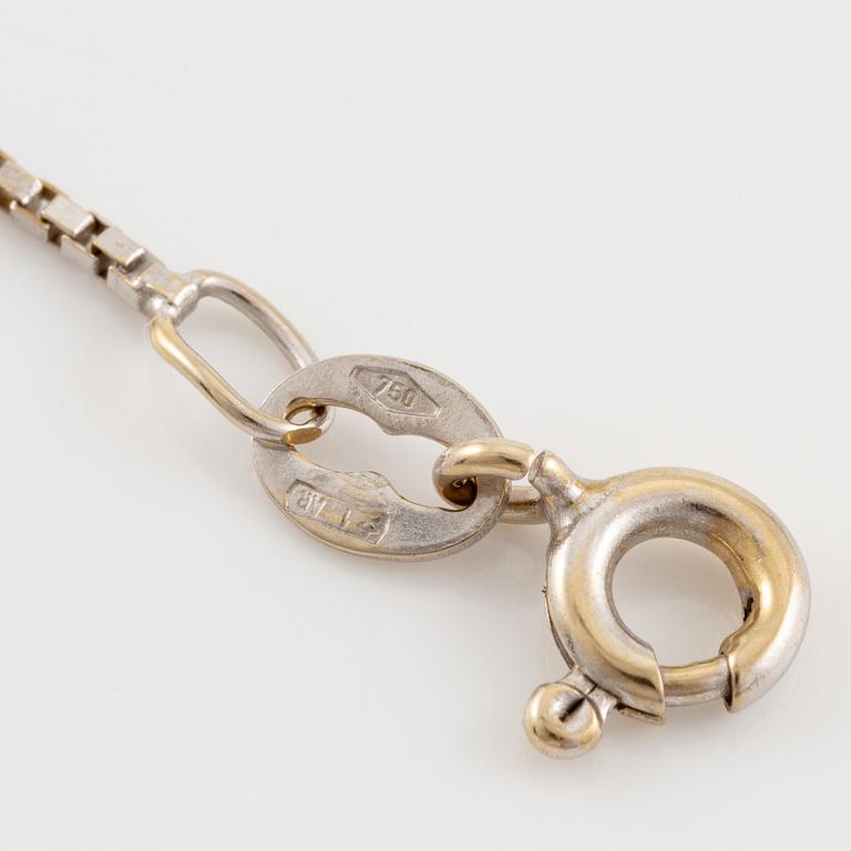 Necklace 18K white gold with brilliant-cut diamond.