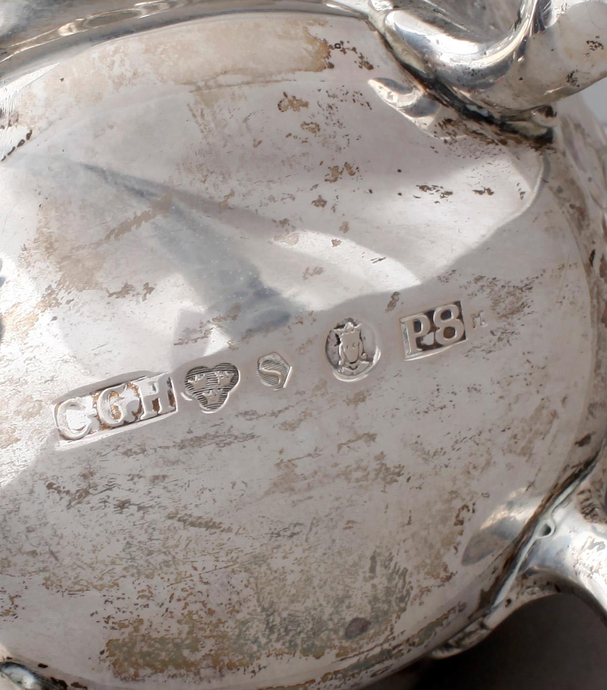 KAFFESERVIS, silver, CG Hallberg, Stockholm 1941. Total vikt ca 1317 gram.