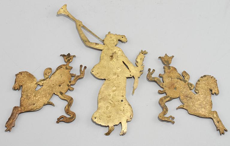 BESLAG, 3 st, brons, 1800-talets första hälft.
