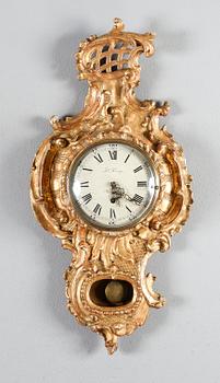 VÄGGPENDYL, rokokostil, 1800-tal, urtavlan märkt JC Knoop, Stockholm.