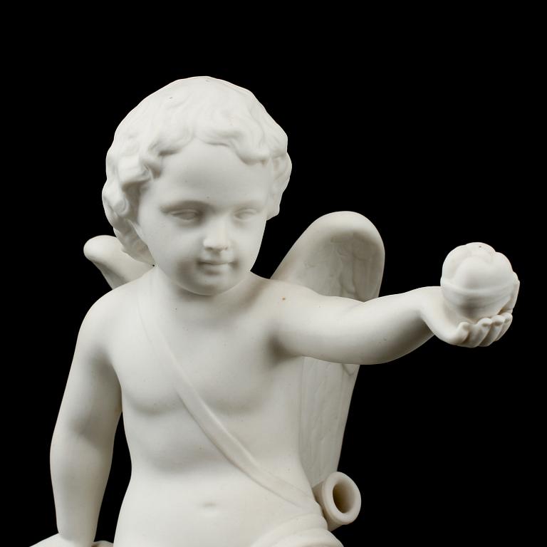 FIGURINER, 2 st, parian, Gustafsberg, omkring 1900.