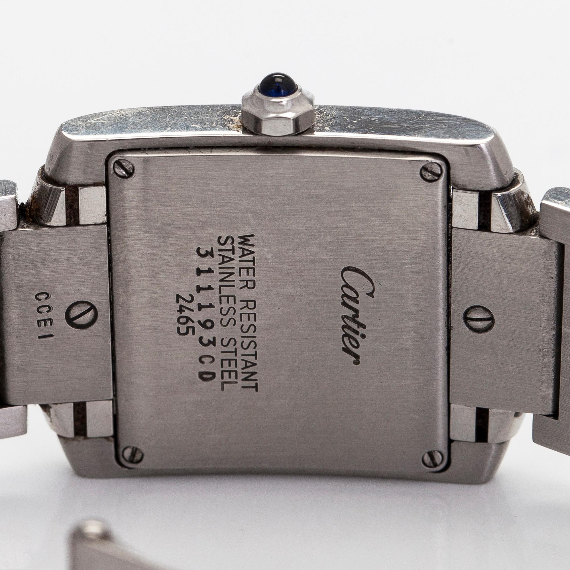 Cartier, Tank, Francaise, rannekello, 30 x 25 mm.