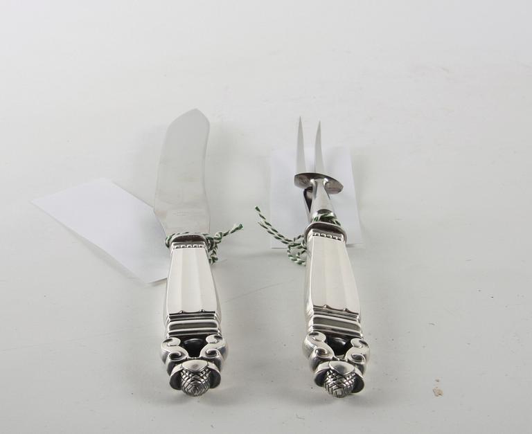 SERVERINGSBESTICK, 2 del, sterling, Georg Jensen, "Konge", Danmark.