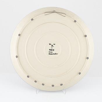 A Timo Sarvimäki stoneware dish, Rörstrand, Sweden.