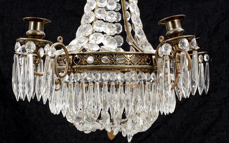 LJUSKRONA, empirestil, 1900-tal. Höjd ca 48 cm.