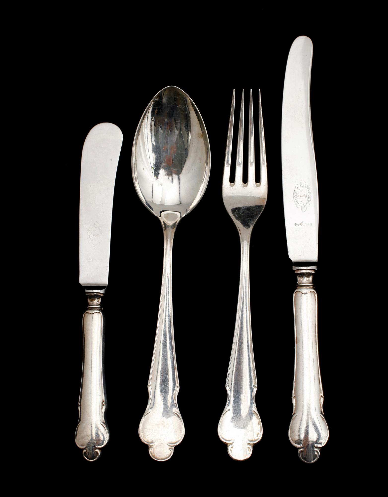 BESTICKUPPSÄTTNING, 29 del, silver, "Disa", MGAB, 1960-tal. Tot vikt ca 1227 g.