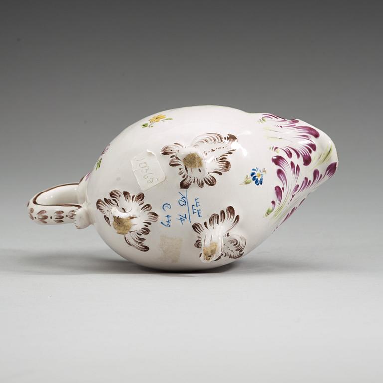 A Swedish sauce boat, Marieberg, dated (17)74.