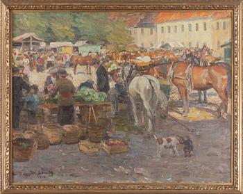 WILHELM SMITH. Olja på duk. Signerad W Smith och daterad 1916.