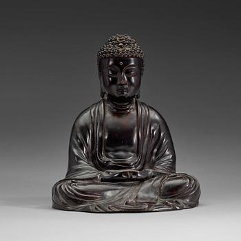 248. A Japanese bronze figure of buddha, Meiji (1868-1912).