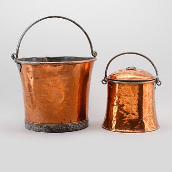 HINKAR, 2 st, koppar, 1800-tal.