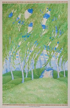 711. Gunnar Hallström, Sunlit birch grove.