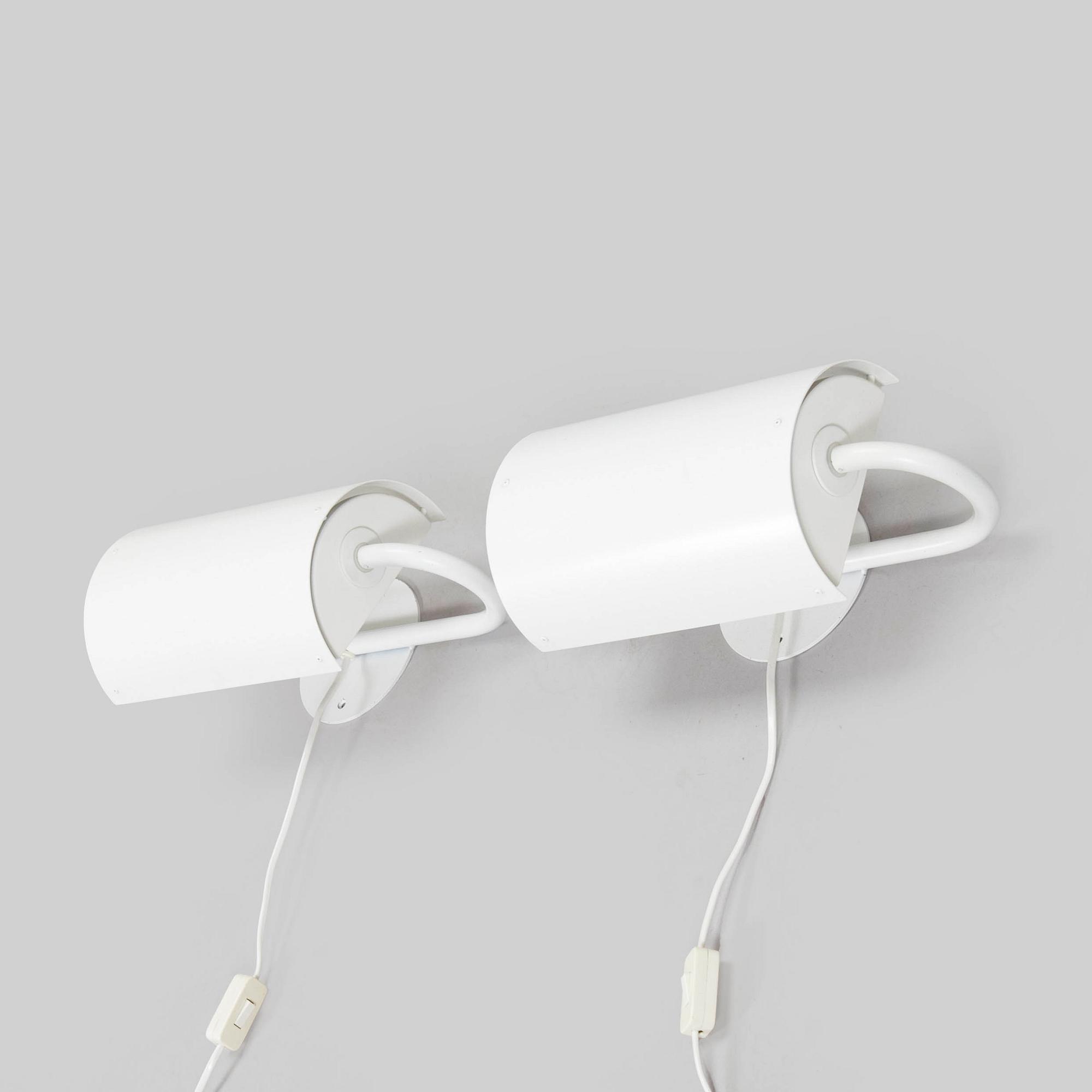 Ben af Schultén, A pair of 1970s "BS 912" wall lights by Metallimestarit for Artek Finland.