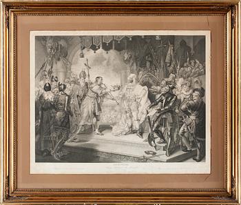 GRAVYRER, ett par. Motiv ur Shakespeare´s "King Richard the second"  Gravörer B. Smith och R. Thew, efter.  1800-tal.