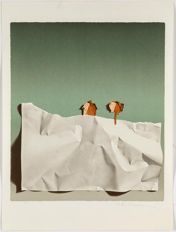 YRJÖ EDELMANN, lithograph in colours, signed PT.