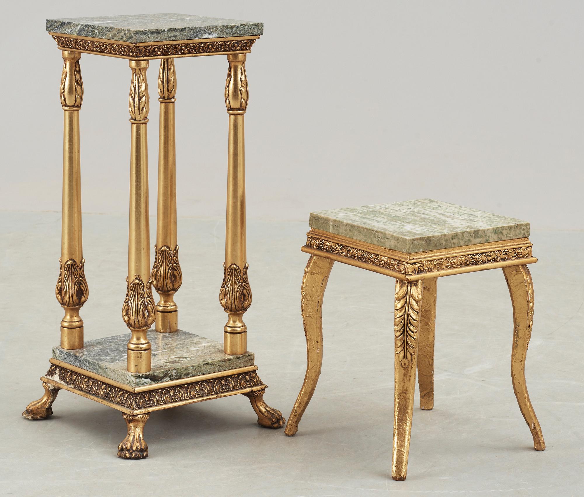 PIEDESTALER, 2 st,  empirestil, 1900-tal.