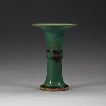 A turquoise bronze shaped vase, Qing dynasty 17th century.