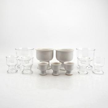 Signe Persson-Melin, a set of 11 bowls on foot, for Boda Nova.