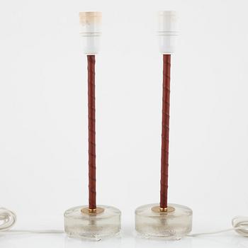 A pair of table lamps from Falkenbergs, second part of the 20th Century.