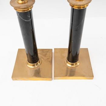 Ljusstakar, ett par, Skultuna, "Jubileumsljusstaken Adolf Fredrik".