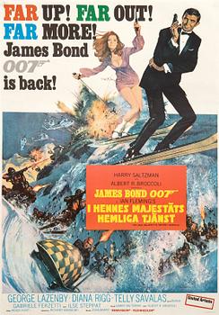 Filmaffisch James Bond "I Hennes Majestäts Hemliga Tjänst" (On Her Majesty's Secret Service").