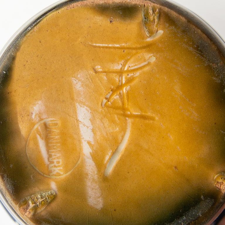 Hermann August Kähler, vases 5 pcs Denmark early 1900s glazed ceramics.