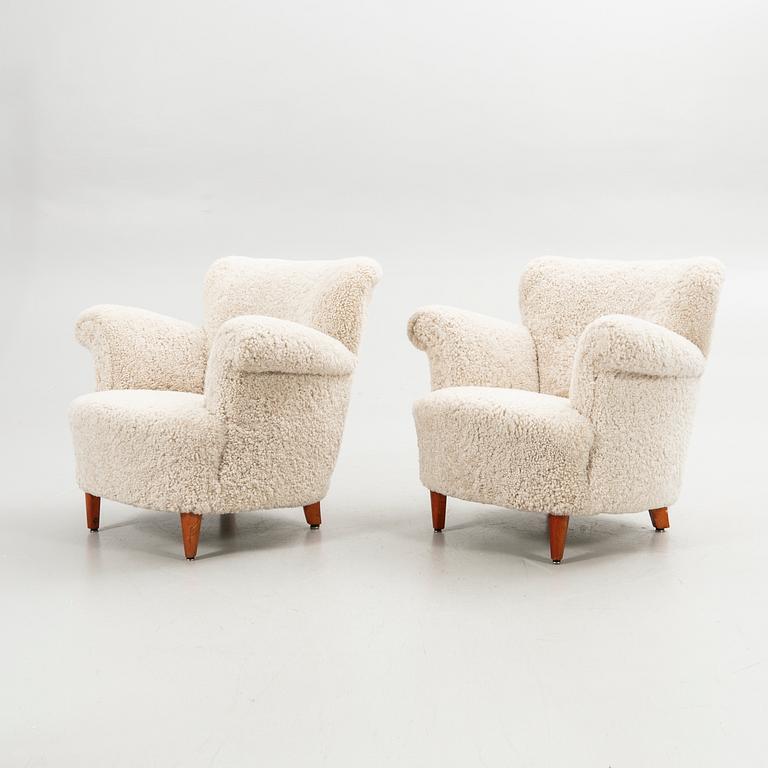 Armchairs, a pair, Swedish Modern, 1940s.